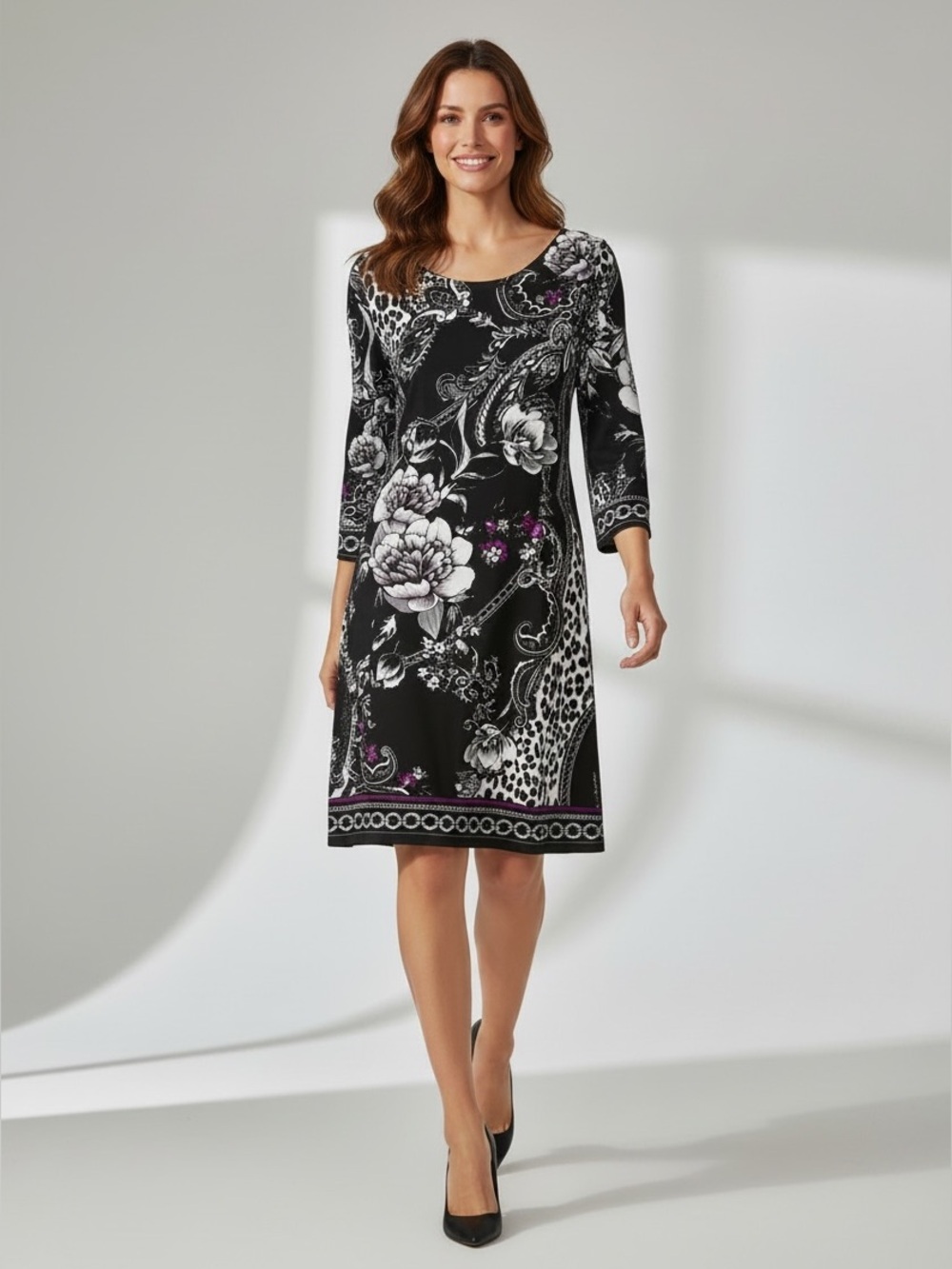White House Black Market Floral Shift Dress Large